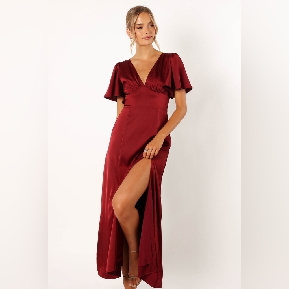 PETAL & PUP CASPER MAXI DRESS - WINE L B2474